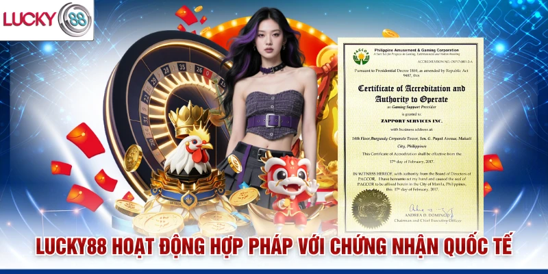 Lucky88 hoạt động hợp pháp với chứng nhận quốc tế